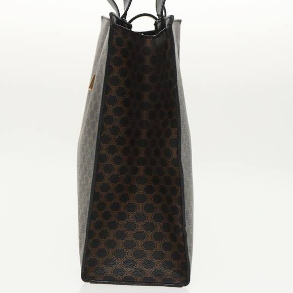 CELINE Macadam Canvas Shoulder Bag Pvc Leather Black Gold - Picture 4 of 12